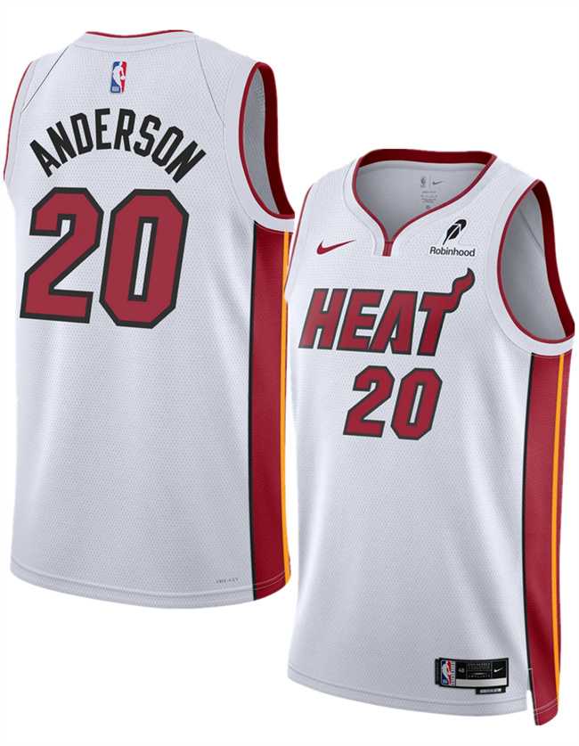 Mens Miami Heat #20 Kyle Anderson White 2025 Association Edition Swingman Stitched Jersey Dzhi->miami heat->NBA Jersey